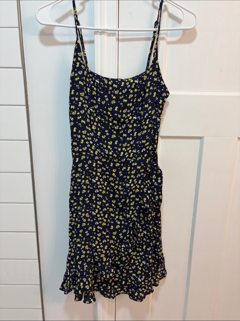 Altar'd State Navy Mini Dress with Yellow Daisy Print - Size S